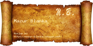 Mazur Blanka névjegykártya